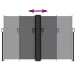 fekete behúzható oldalsó napellenző 160 x 1000 cm