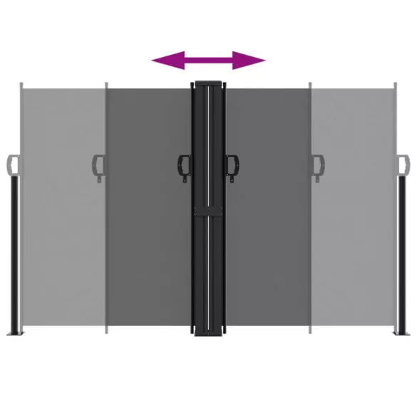 fekete behúzható oldalsó napellenző 160 x 1000 cm