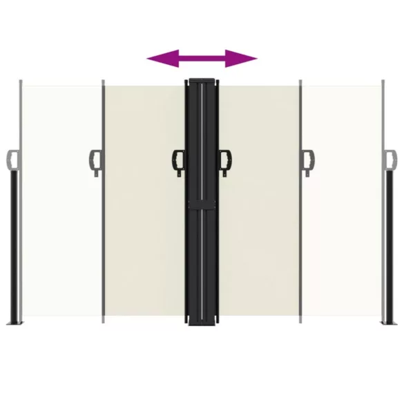 krémszínű behúzható oldalsó napellenző 160x1000cm