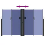 kék behúzható oldalsó napellenző 160x1000 cm