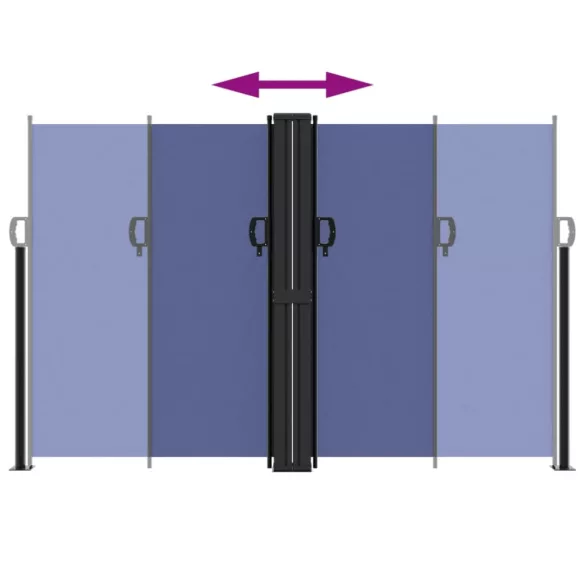 kék behúzható oldalsó napellenző 160x1000 cm