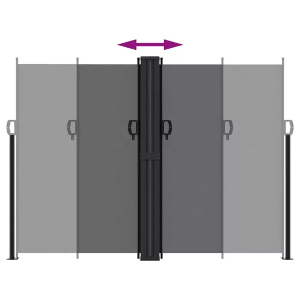 fekete behúzható oldalsó napellenző 180 x 1000 cm