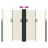 krémszínű behúzható oldalsó napellenző 180 x 1000 cm