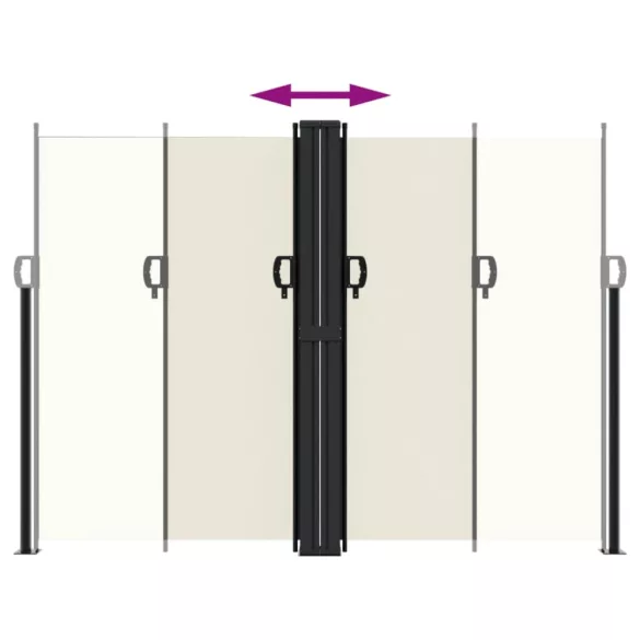 krémszínű behúzható oldalsó napellenző 180 x 1000 cm