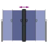 kék behúzható oldalsó napellenző 180 x 1000 cm