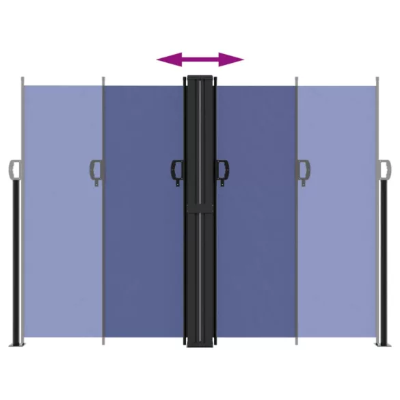 kék behúzható oldalsó napellenző 180 x 1000 cm