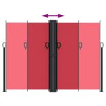 piros behúzható oldalsó napellenző 180 x 1000 cm