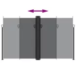 fekete behúzható oldalsó napellenző 200 x 1000 cm