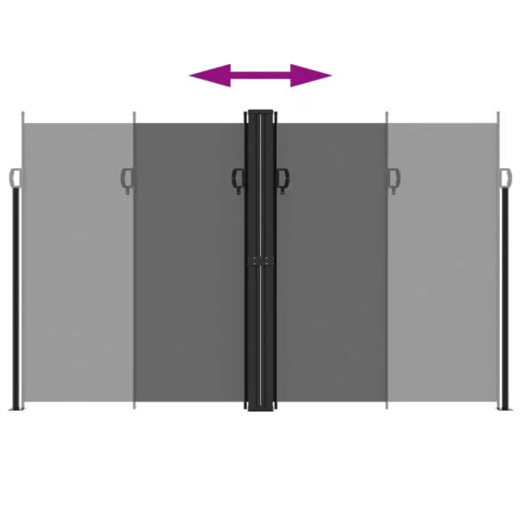 fekete behúzható oldalsó napellenző 200 x 1000 cm