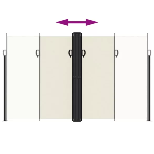 krémszínű behúzható oldalsó napellenző 200 x 1000 cm