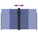 kék behúzható oldalsó napellenző 200 x 1000 cm