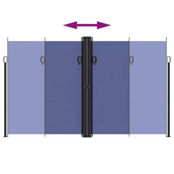 kék behúzható oldalsó napellenző 200 x 1000 cm