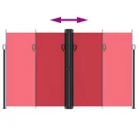 piros behúzható oldalsó napellenző 200 x 1000 cm