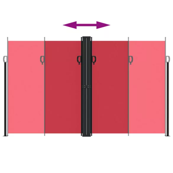 piros behúzható oldalsó napellenző 200 x 1000 cm