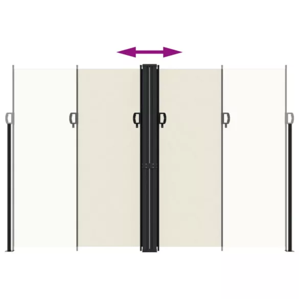 krémszínű behúzható oldalsó napellenző 220 x 1000 cm