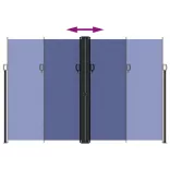 kék behúzható oldalsó napellenző 220 x 1000 cm