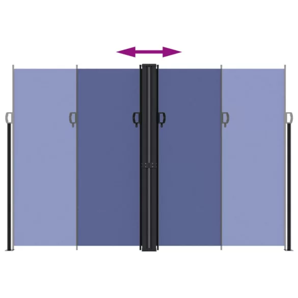 kék behúzható oldalsó napellenző 220 x 1000 cm