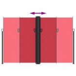 piros behúzható oldalsó napellenző 220 x 1000 cm