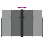 antracitszürke behúzható oldalsó napellenző 220 x 1000 cm