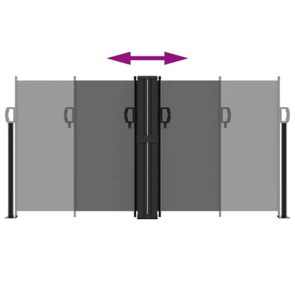 fekete behúzható oldalsó napellenző 120 x 1200 cm