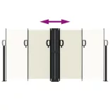 krémszínű behúzható oldalsó napellenző 120 x 1200 cm