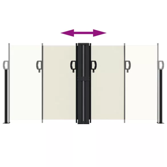 krémszínű behúzható oldalsó napellenző 120 x 1200 cm