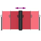 piros behúzható oldalsó napellenző 120 x 1000 cm