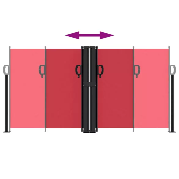 piros behúzható oldalsó napellenző 120 x 1000 cm
