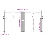 piros behúzható oldalsó napellenző 120 x 1000 cm