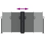 antracitszürke behúzható oldalsó napellenző 120 x 1000 cm