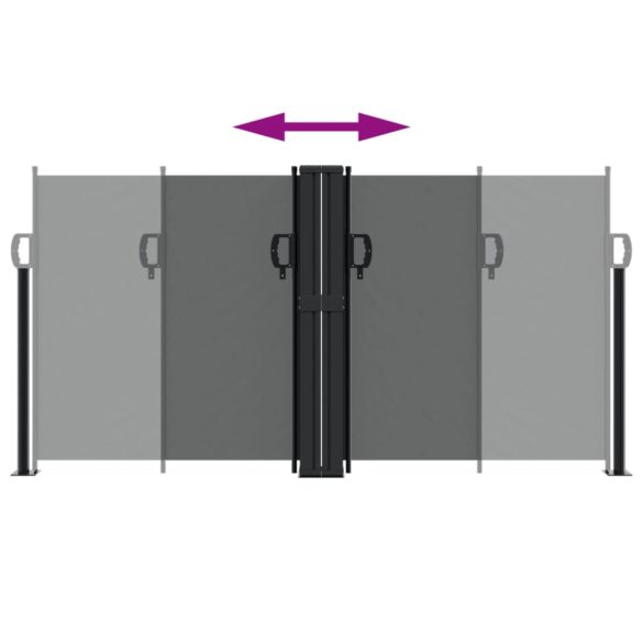 antracitszürke behúzható oldalsó napellenző 120 x 1000 cm