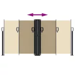 bézs behúzható oldalsó napellenző 120 x 1200 cm