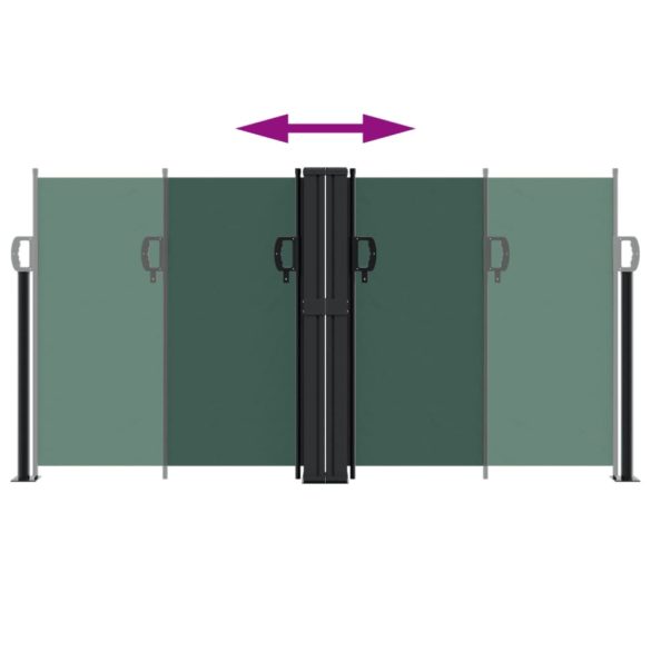 sötétzöld behúzható oldalsó napellenző 120 x 1200 cm