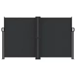 fekete behúzható oldalsó napellenző 140 x 1200 cm