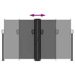 fekete behúzható oldalsó napellenző 140 x 1200 cm