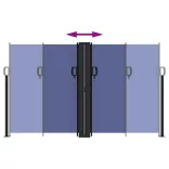 kék behúzható oldalsó napellenző 140x1200 cm