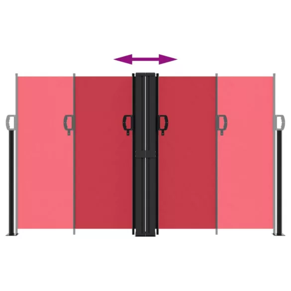 piros behúzható oldalsó napellenző 140x1200 cm