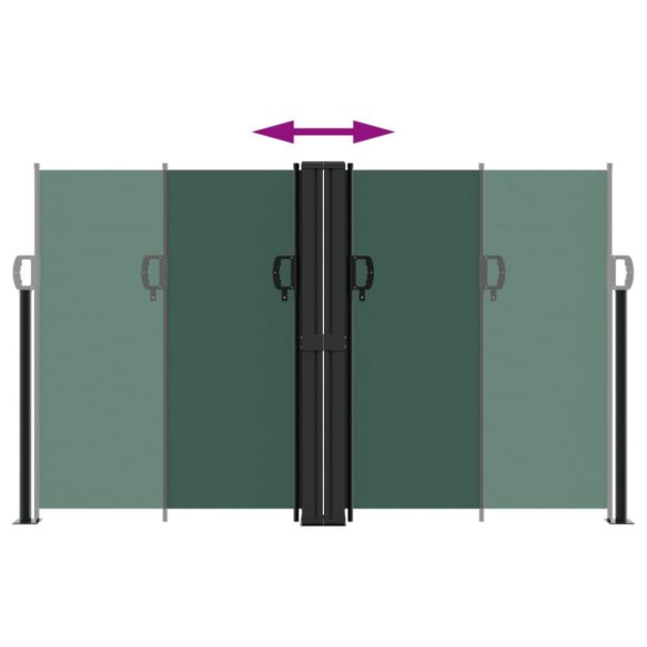 sötétzöld behúzható oldalsó napellenző 140x1200 cm