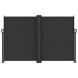 fekete behúzható oldalsó napellenző 160 x 1200 cm