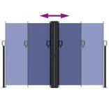 kék behúzható oldalsó napellenző 160 x 1200 cm