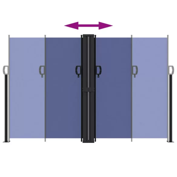 kék behúzható oldalsó napellenző 160 x 1200 cm
