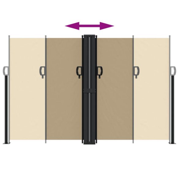 bézs behúzható oldalsó napellenző 160 x 1200 cm