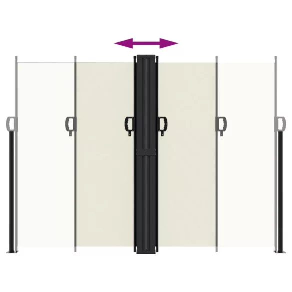 krémszínű behúzható oldalsó napellenző 180 x 1200 cm