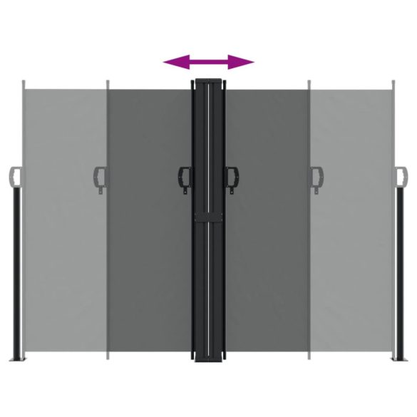 antracitszürke behúzható oldalsó napellenző 180 x 1200 cm