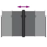 fekete behúzható oldalsó napellenző 200 x 1200 cm