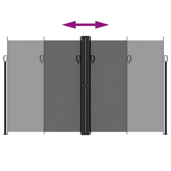 fekete behúzható oldalsó napellenző 200 x 1200 cm