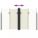 krémszínű behúzható oldalsó napellenző 200 x 1200 cm