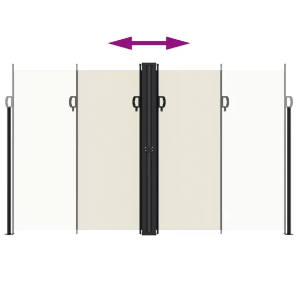 krémszínű behúzható oldalsó napellenző 200 x 1200 cm