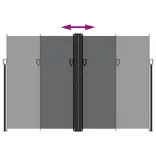 fekete behúzható oldalsó napellenző 220 x 1200 cm