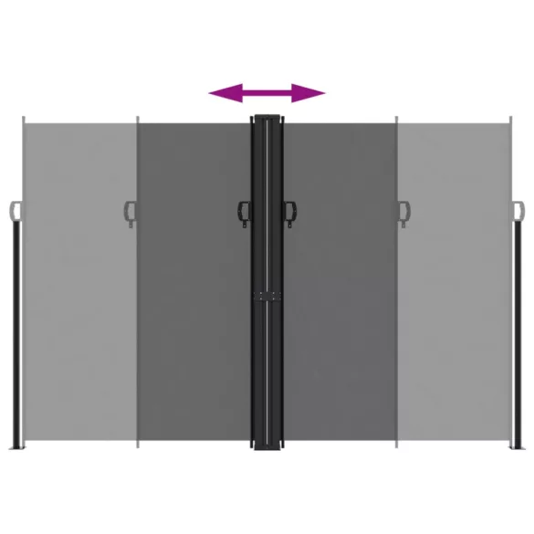 fekete behúzható oldalsó napellenző 220 x 1200 cm